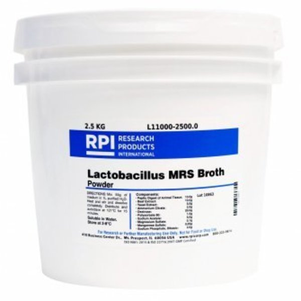 Rpi Lactobacillus MRS Broth Powder, 2.5 KG L11000-2500.0
